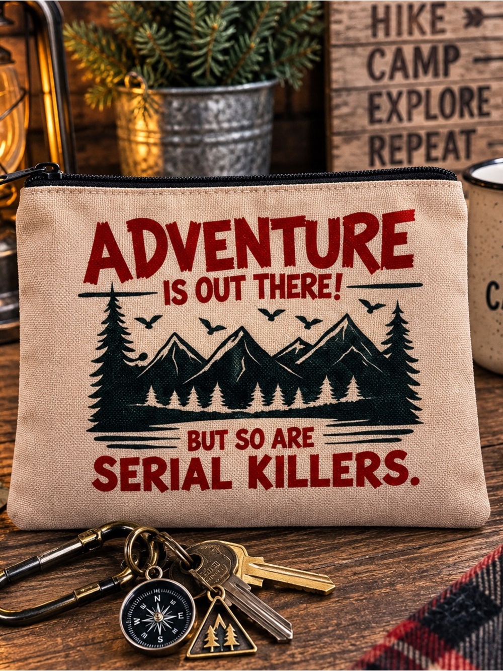 Adventure Is Out There But So Are Serial Killers Zipper Pouch